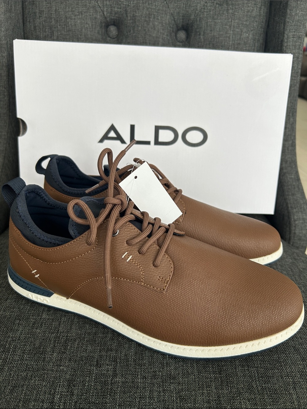 NEW 🆕 in box ALDO Men's Brown Casual Lace-Up Sneakers